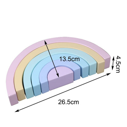Montessori Stapelspielzeug aus Holz Regenbogen