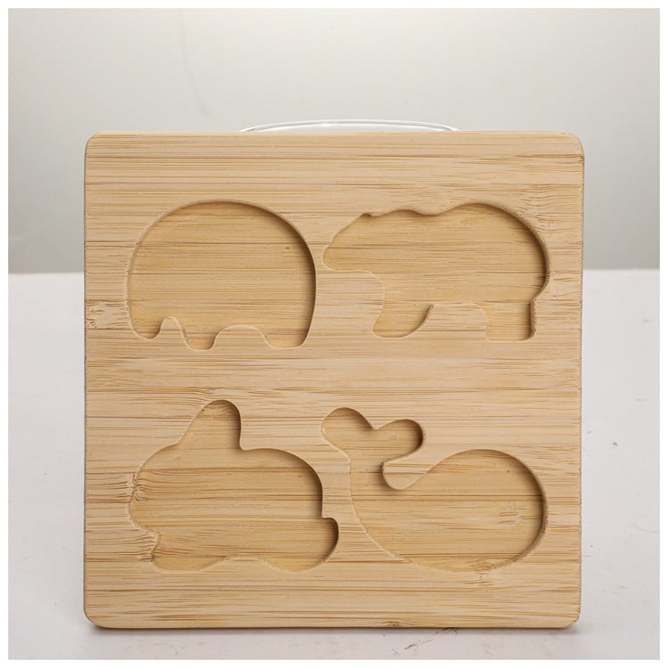 Montessori Holzpuzzle mit Silikon Tiermotiven